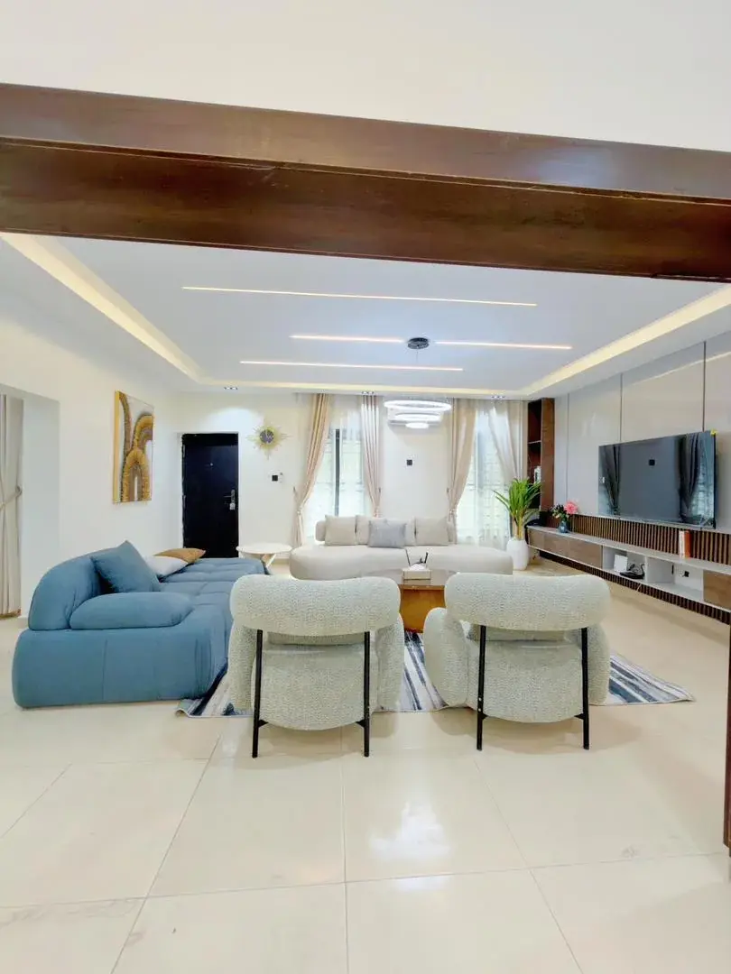 Living room at Paris 2-Bedroom · Serviced Apartment in Utako, Abuja