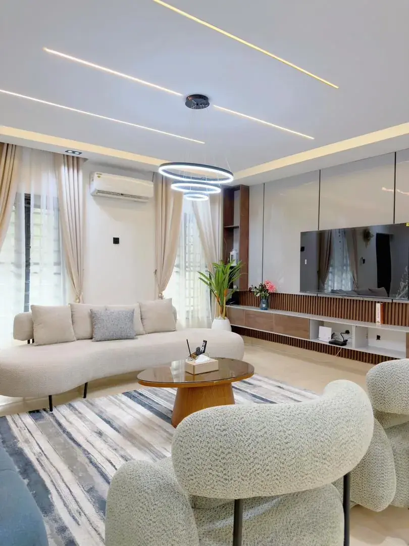 Living room at Paris 2-Bedroom · Serviced Apartment in Utako, Abuja