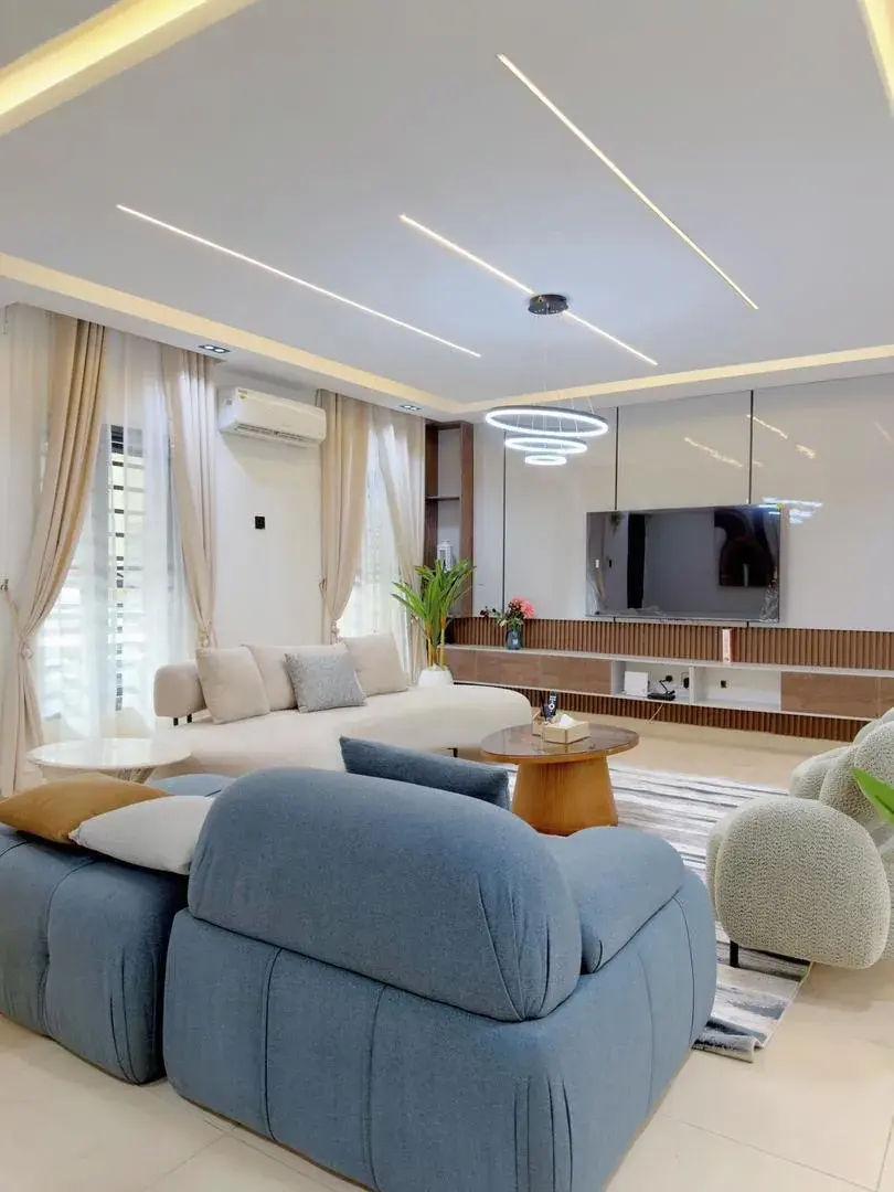 Living room at Paris 2-Bedroom · Serviced Apartment in Utako, Abuja