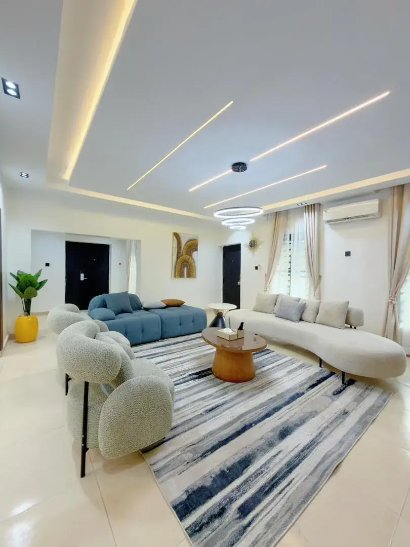 Living room at Paris 2-Bedroom · Serviced Apartment in Utako, Abuja